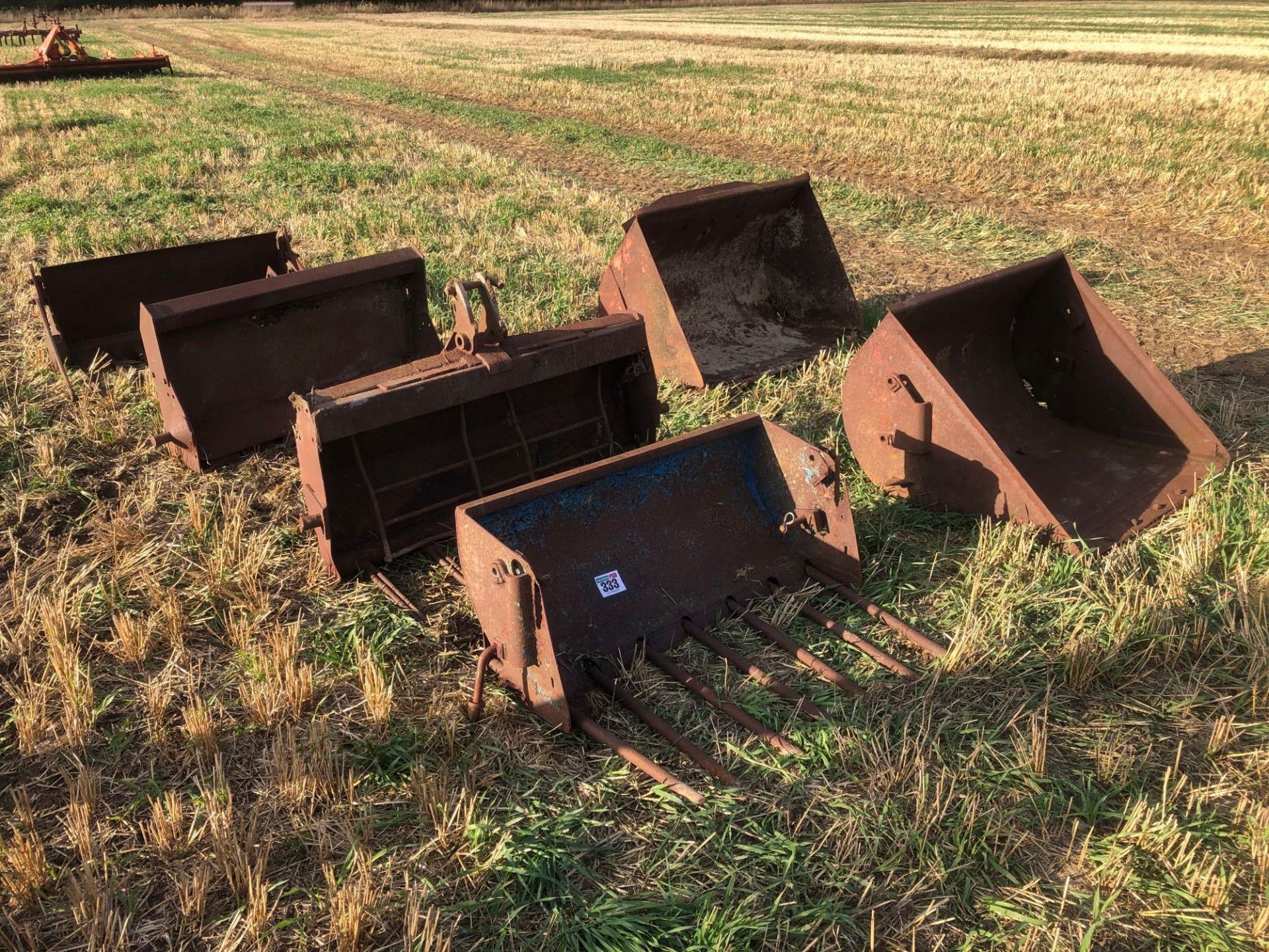 Quantity various loader buckets