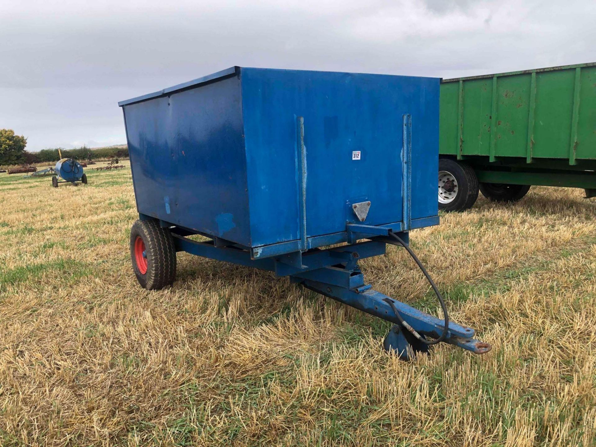 Grain trailer 4t with grain chute single axle on 11.5/80-15 wheels and tyres