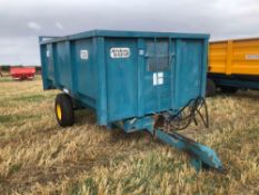 1991 Armstrong & Holmes 6t single axle grain trailer with manual tailgate and grain chute on 12.5/80