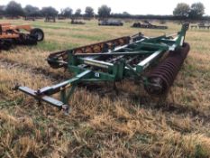 1997 Cousins 4m combination harrow with end tow kit, spiral roller, springtines and rear crumbler. S