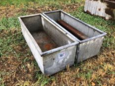 2No. Galvanised 4' water troughs