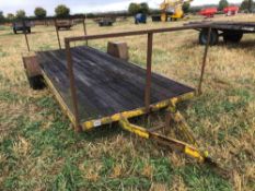 Low loader trailer 6' x 16'6" with wooden floor single axle on 7.50-16 wheels and tyres.