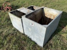 3No metal water troughs