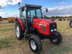 2002 Massey Ferguson 4345 40kph 2wd tractor with 2 manual spools and air con on 10-16SL front and 34