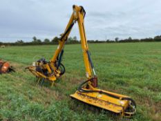 1996 Bomford B577 hedge cutter with 1.3m flail head, hydraulic driven with joystick control. Serial