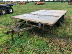 12' x 6' 6" car trailer with wooden floor, twin axle on 6.60-9 wheels and tyres
