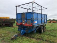 AS Marston 8t high-tip dropside trailer on 12.5/80-15.3 wheels and tyres converted to personnel trai