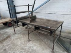 7' 8" x 3' 2" workshop bench with guillotine