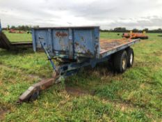 Flat bed 4.1m twin axle bale trailer on 12.5/80-15.3 wheels and tyres