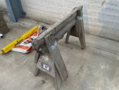 Pair wooden trestles