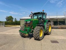 2012 John Deere 6210R PowerQuad 40kph 4wd tractor, 4 manual spools, front and cab suspension with fr