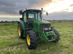 2003 John Deere 6420 PowerQuad 40kph 4wd tractor, 3 manual spools with 2007 Laforge front linkage on