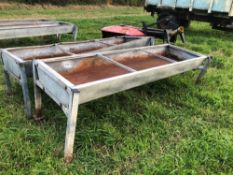 2No Galvanised cattle feed troughs