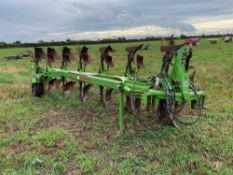 1999 Dowdeswell DP7F 7f (6+1) reversible plough with skimmers, hydraulic vari-width. Serial No: 9914