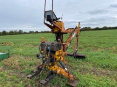 1984 McConnel Powerarm PA8 linkage mounted back hoe digger with various ditching and digging buckets