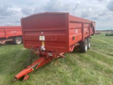 2008 AS Marston ACE Fen 14 14t grain trailer with sprung drawbar, rollover sheet, hydraulic tailgate