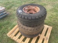 Pair Goodyear 11.5/80-15 wheels and tyres with misc. wheel and tyre. NO VAT