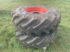 Pair Continental 18.4/15-26 wheels and tyres. NO VAT