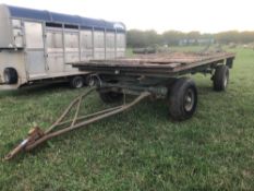 16' 4-wheel bale trailer with wooden floor on 11.5/80 - 15 wheels and tyres