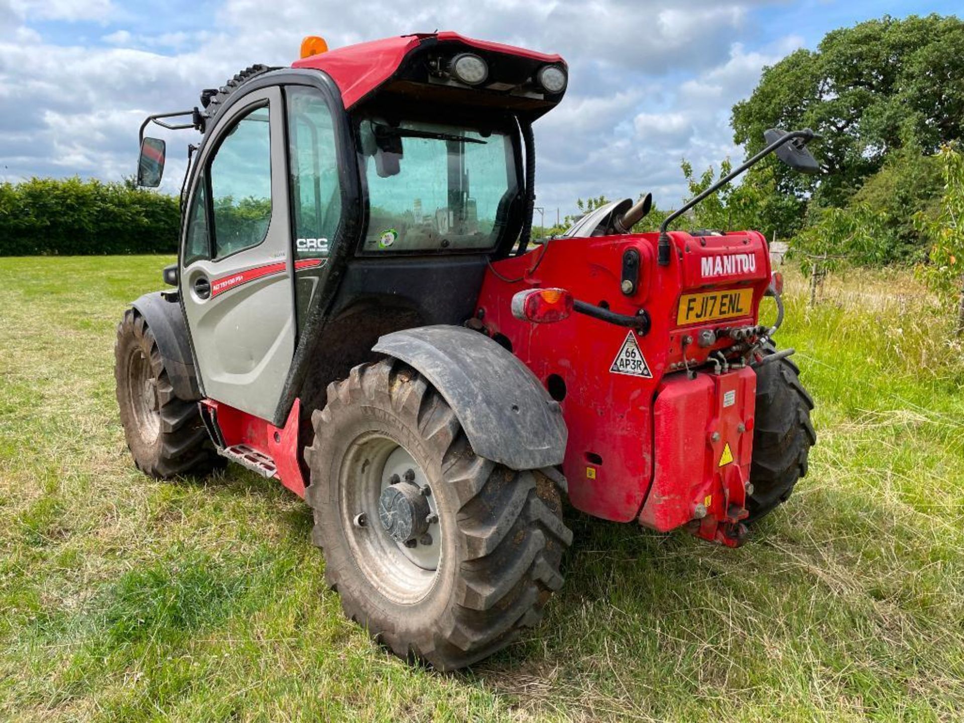 2017 Manitou MLT Elite 737-130 PS+ materials handler with pallet tines, rear pick hitch on Michelin - Image 7 of 16