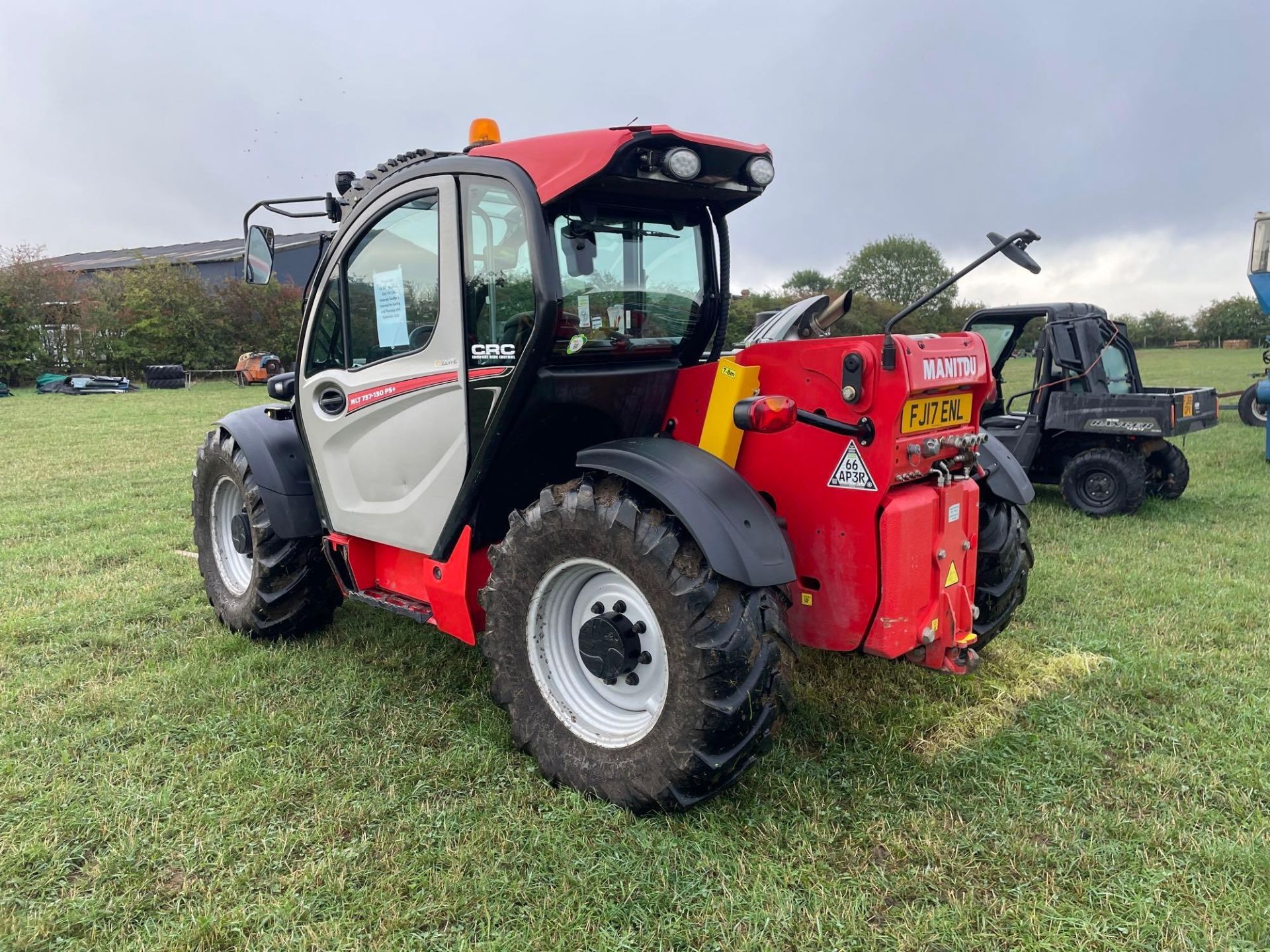 2017 Manitou MLT Elite 737-130 PS+ materials handler with pallet tines, rear pick hitch on Michelin - Image 15 of 16