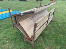 2No Shearwell wooden feed troughs