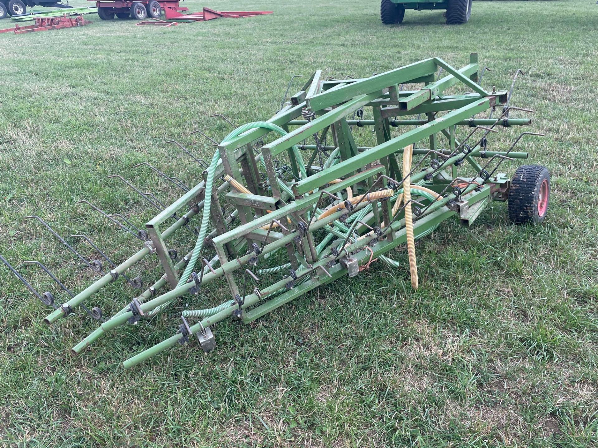 APV PS260 small seed applicator / seed broadcaster with 6m following harrow.  Manual and Control box - Image 3 of 3