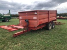 Teagle 8t twin axle grain trailer on 11.5/80-15.3 wheels and tyres c/w silage side extensions
