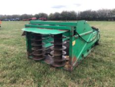 2006 Spread-A-Bale SBL100 R -18 straw spreader, hydraulic operated with bolt on Manitou attachments.