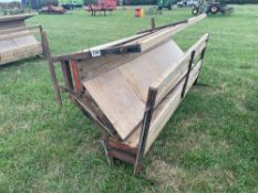 2No Shearwell wooden feed troughs