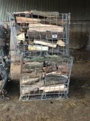 Quantity dry fire wood in steel crates