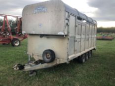 Graham Edwards DM14t tri-axle livestock trailer, complete with sheep decks, detachable body. Serial