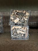 Quantity dry fire wood in steel crates