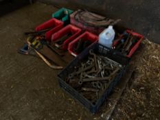 Quantity of spanners and workshop tools