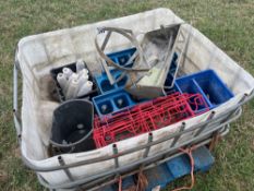 Quantity plastic lamb milk feeding buckets