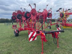 2012 Lely Lotus 1020 Profi 8 rotor tedder, single axle on 15.00/55-17 wheels and tyres, PTO driven,