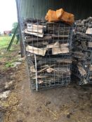Quantity dry fire wood in steel crates