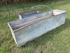 3No galvanised water troughs