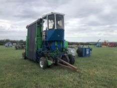 AgBag self-propelled silage bagger, suited for 10' diameter bags. Hours: 4,368 NB: problem with rear