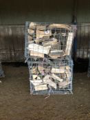 Quantity dry fire wood in steel crates