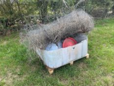 Quantity poultry feeders / drinkers and wire