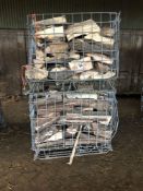 Quantity dry fire wood in steel crates