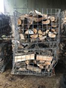 Quantity dry fire wood in steel crates