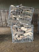 Quantity dry fire wood in steel crates