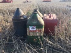 2No Agricastrol oil cans and 2No other oil cans. NO VAT