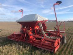 2011 Lely Polymat 4m combination drill with Lely Terra 400-45 power harrow with rear spiral roller,