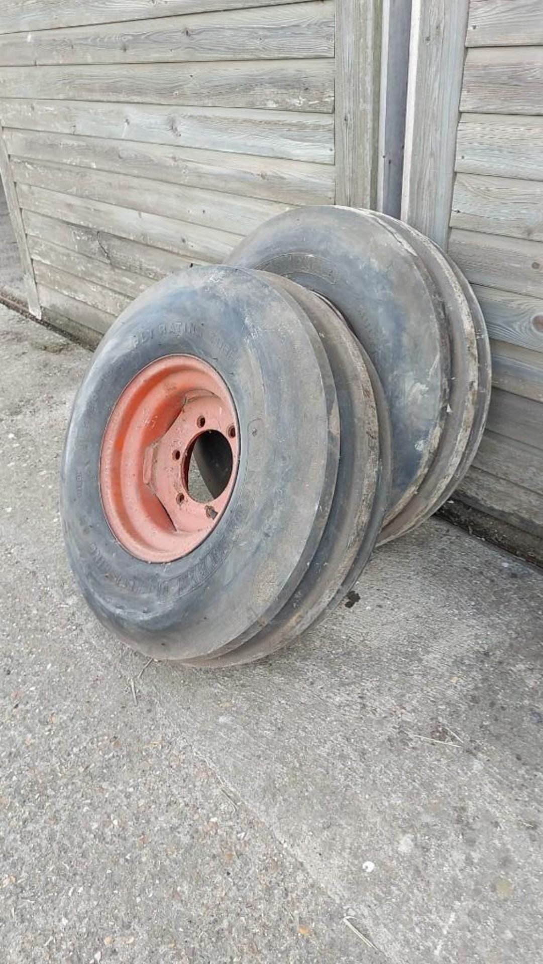 2 No. 11-5/80-15 Ribbed Wheels and Tyres