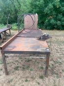 Large Metal Workbench c/w Vice and Cabinet