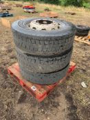 3 No 315/80R22.5 Tyres and Rims