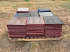 Pallet of Qty. Carpet Tiles, Red and Blue